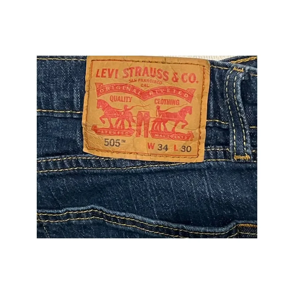 Levi's 505 Regular Straight Fit Jeans Mens 34x30